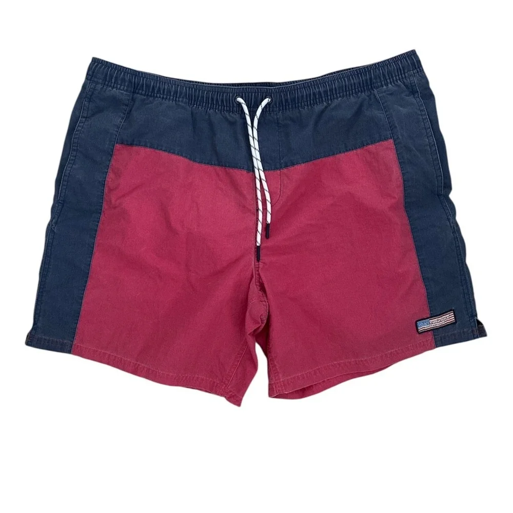 Vineyard Vine Size XL Men's Swimwear Red Pieced Island USA Flag‎ Chappy